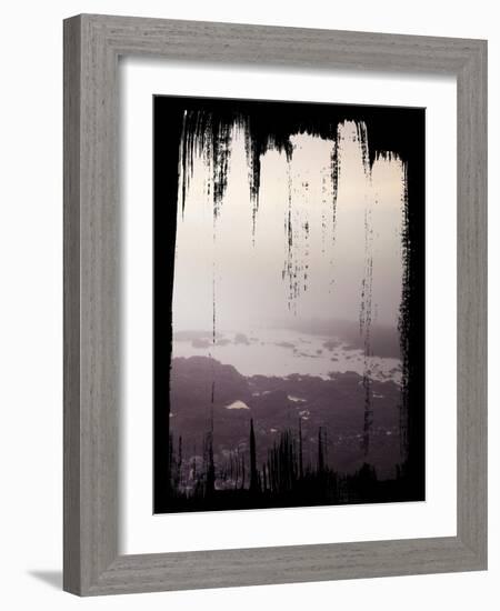 Painted Seaside III on Black-Laura Marshall-Framed Art Print