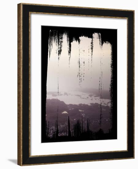 Painted Seaside III on Black-Laura Marshall-Framed Art Print