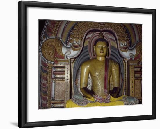 Painted Statue of Buddha Kept in Rock Temple Dating from 18th Century, Dambulla, Sri Lanka-null-Framed Giclee Print