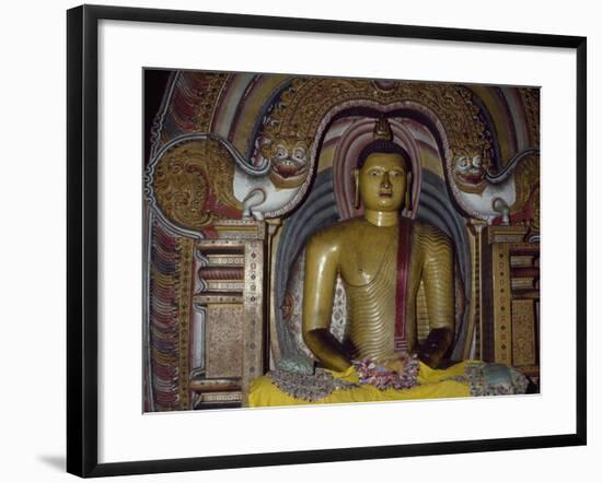 Painted Statue of Buddha Kept in Rock Temple Dating from 18th Century, Dambulla, Sri Lanka-null-Framed Giclee Print