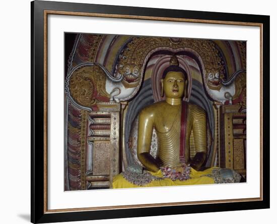 Painted Statue of Buddha Kept in Rock Temple Dating from 18th Century, Dambulla, Sri Lanka-null-Framed Giclee Print