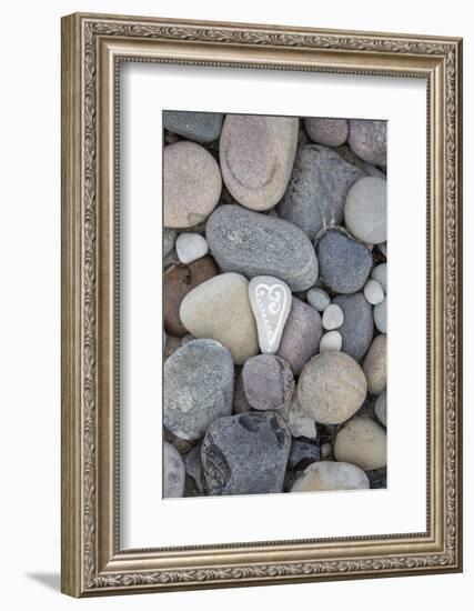 Painted Stone, Heart-Andrea Haase-Framed Photographic Print