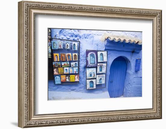 Painted Tiles in the Kasbah, Chaouen, Tangeri-Tetouan, Morocco-Emily Wilson-Framed Photographic Print