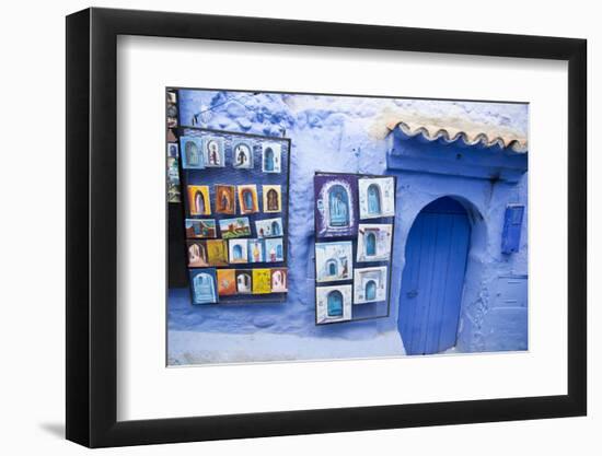Painted Tiles in the Kasbah, Chaouen, Tangeri-Tetouan, Morocco-Emily Wilson-Framed Photographic Print