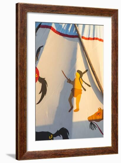 Painted Tipi at North American Indian Days in Browning, Montana, USA-Chuck Haney-Framed Photographic Print