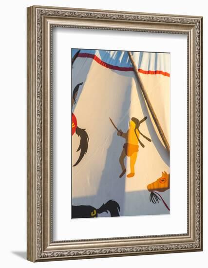 Painted Tipi at North American Indian Days in Browning, Montana, USA-Chuck Haney-Framed Photographic Print