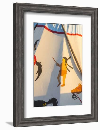 Painted Tipi at North American Indian Days in Browning, Montana, USA-Chuck Haney-Framed Photographic Print