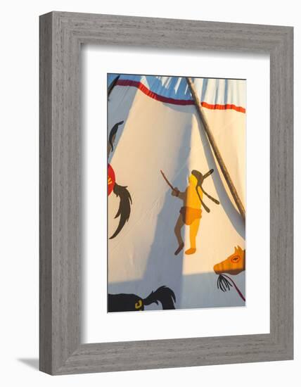 Painted Tipi at North American Indian Days in Browning, Montana, USA-Chuck Haney-Framed Photographic Print