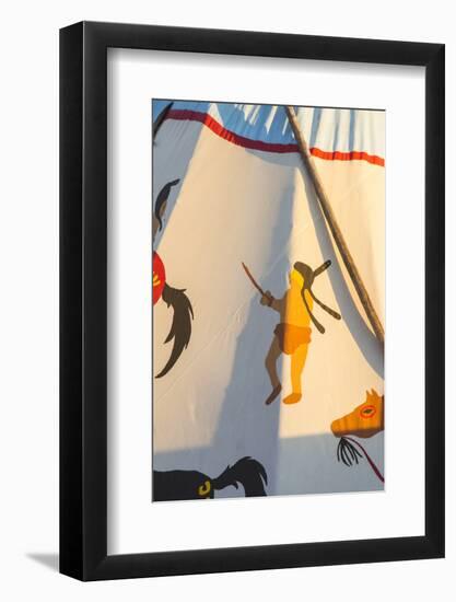 Painted Tipi at North American Indian Days in Browning, Montana, USA-Chuck Haney-Framed Photographic Print