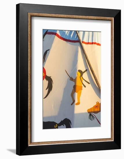 Painted Tipi at North American Indian Days in Browning, Montana, USA-Chuck Haney-Framed Photographic Print