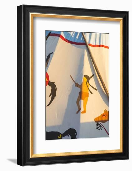 Painted Tipi at North American Indian Days in Browning, Montana, USA-Chuck Haney-Framed Photographic Print