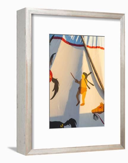 Painted Tipi at North American Indian Days in Browning, Montana, USA-Chuck Haney-Framed Photographic Print