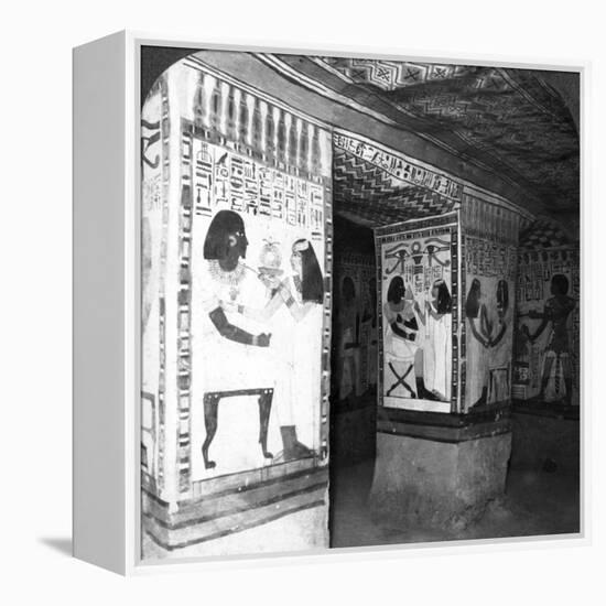 Painted Tomb Chamber Hewn in the Rock of the Cliffs at Thebes, Egypt, 1905-Underwood & Underwood-Framed Premier Image Canvas