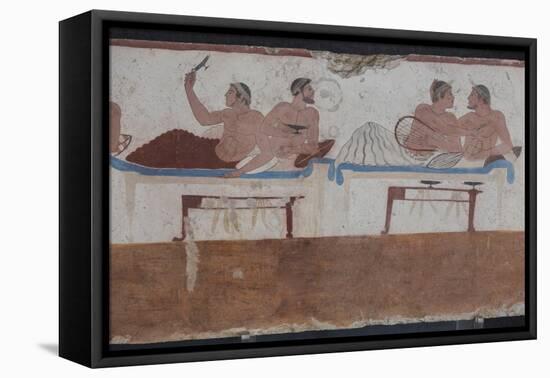 Painted Tomb of the Diver Detail, National Archaeological Museum, Paestum, Campania, Italy-Eleanor Scriven-Framed Premier Image Canvas