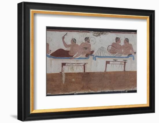 Painted Tomb of the Diver Detail, National Archaeological Museum, Paestum, Campania, Italy-Eleanor Scriven-Framed Photographic Print