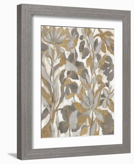 Painted Tropical Screen I Gray Gold Crop-Silvia Vassileva-Framed Art Print