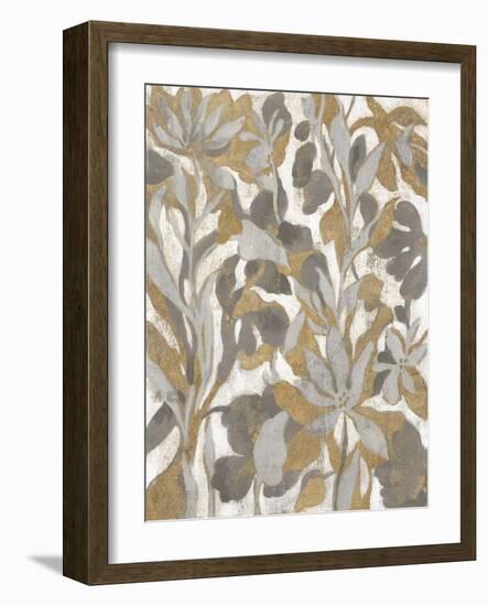 Painted Tropical Screen I Gray Gold Crop-Silvia Vassileva-Framed Art Print