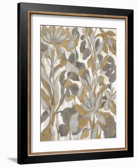 Painted Tropical Screen I Gray Gold Crop-Silvia Vassileva-Framed Art Print