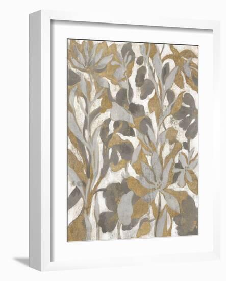 Painted Tropical Screen I Gray Gold Crop-Silvia Vassileva-Framed Art Print