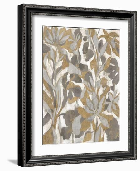 Painted Tropical Screen I Gray Gold Crop-Silvia Vassileva-Framed Art Print