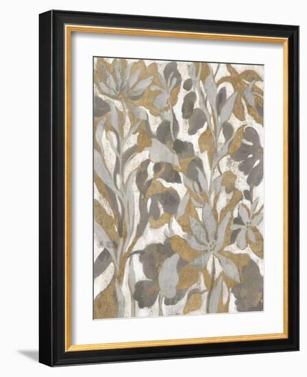 Painted Tropical Screen I Gray Gold Crop-Silvia Vassileva-Framed Art Print