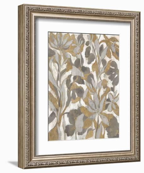 Painted Tropical Screen I Gray Gold Crop-Silvia Vassileva-Framed Art Print