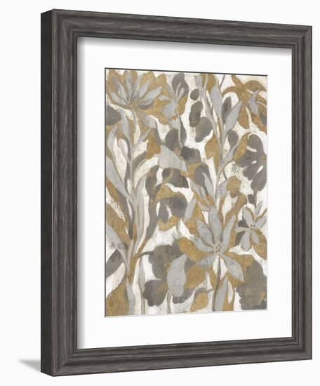 Painted Tropical Screen I Gray Gold Crop-Silvia Vassileva-Framed Art Print