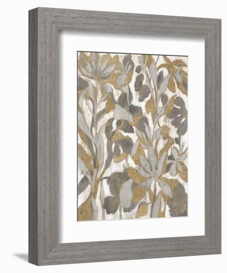 Painted Tropical Screen I Gray Gold Crop-Silvia Vassileva-Framed Art Print