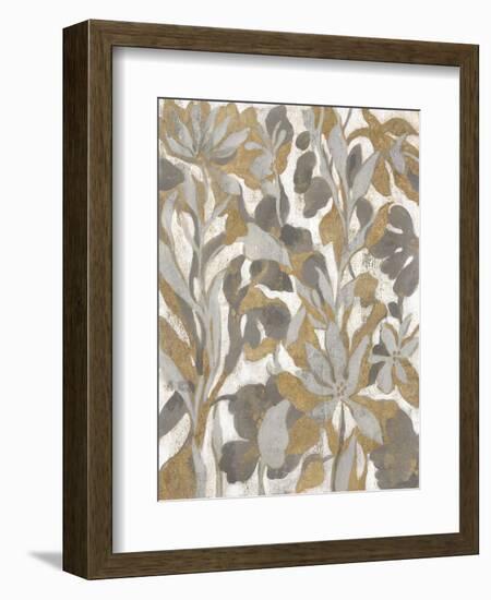 Painted Tropical Screen I Gray Gold Crop-Silvia Vassileva-Framed Art Print