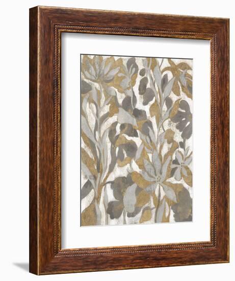 Painted Tropical Screen I Gray Gold Crop-Silvia Vassileva-Framed Art Print