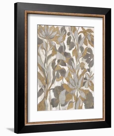 Painted Tropical Screen I Gray Gold Crop-Silvia Vassileva-Framed Art Print