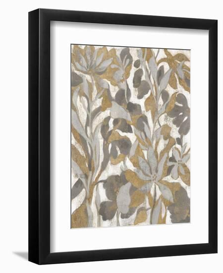 Painted Tropical Screen I Gray Gold Crop-Silvia Vassileva-Framed Art Print