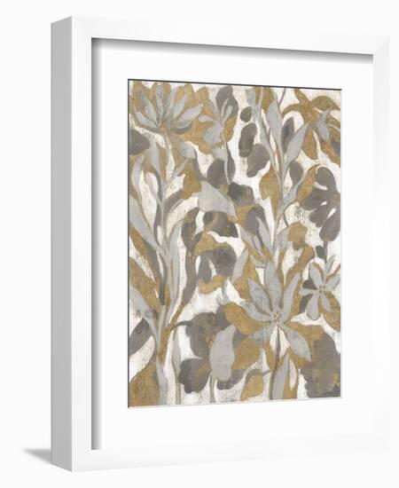 Painted Tropical Screen I Gray Gold Crop-Silvia Vassileva-Framed Art Print