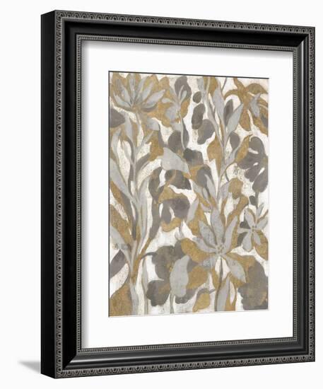 Painted Tropical Screen I Gray Gold Crop-Silvia Vassileva-Framed Art Print