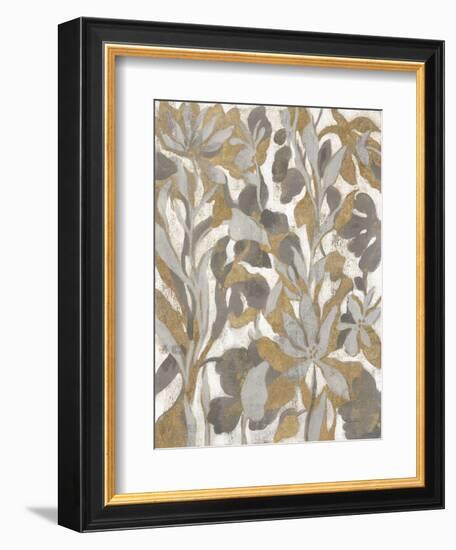 Painted Tropical Screen I Gray Gold Crop-Silvia Vassileva-Framed Art Print