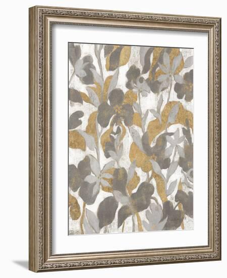 Painted Tropical Screen II Gray Gold Crop-Silvia Vassileva-Framed Art Print