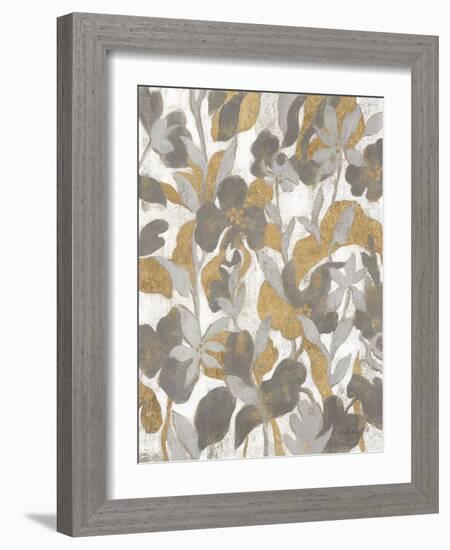 Painted Tropical Screen II Gray Gold Crop-Silvia Vassileva-Framed Art Print