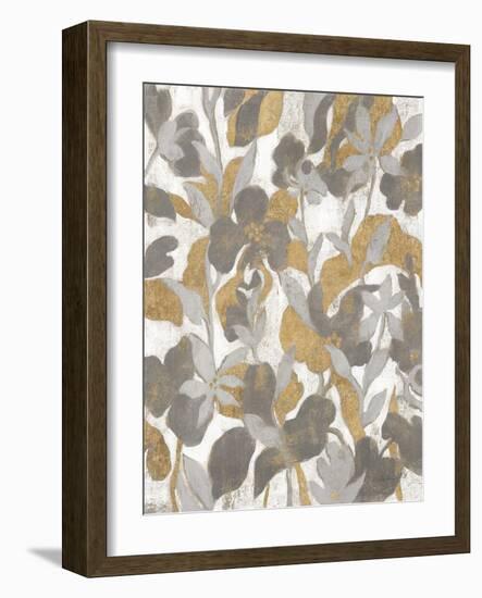 Painted Tropical Screen II Gray Gold Crop-Silvia Vassileva-Framed Art Print