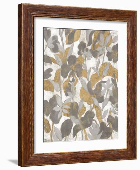 Painted Tropical Screen II Gray Gold Crop-Silvia Vassileva-Framed Art Print