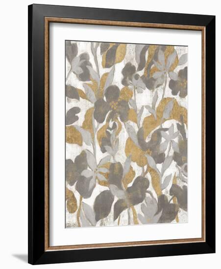 Painted Tropical Screen II Gray Gold Crop-Silvia Vassileva-Framed Art Print