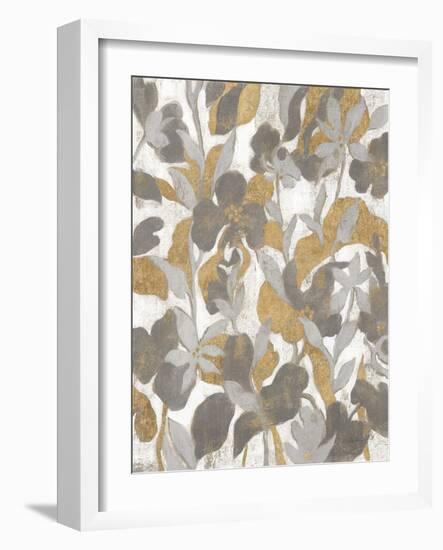 Painted Tropical Screen II Gray Gold Crop-Silvia Vassileva-Framed Art Print