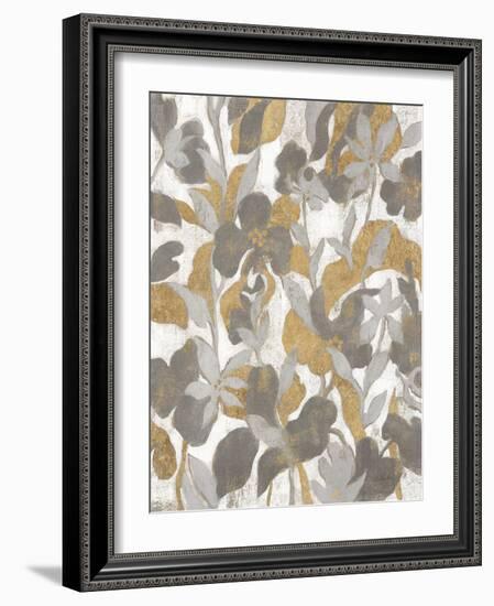 Painted Tropical Screen II Gray Gold Crop-Silvia Vassileva-Framed Art Print