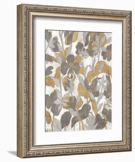 Painted Tropical Screen II Gray Gold Crop-Silvia Vassileva-Framed Art Print