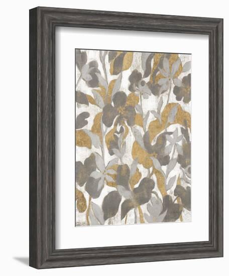 Painted Tropical Screen II Gray Gold Crop-Silvia Vassileva-Framed Art Print