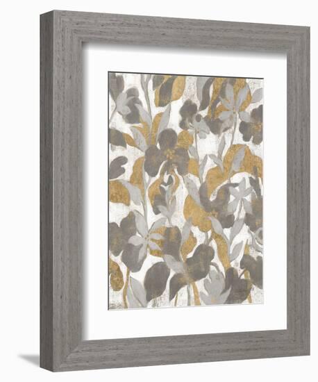 Painted Tropical Screen II Gray Gold Crop-Silvia Vassileva-Framed Art Print