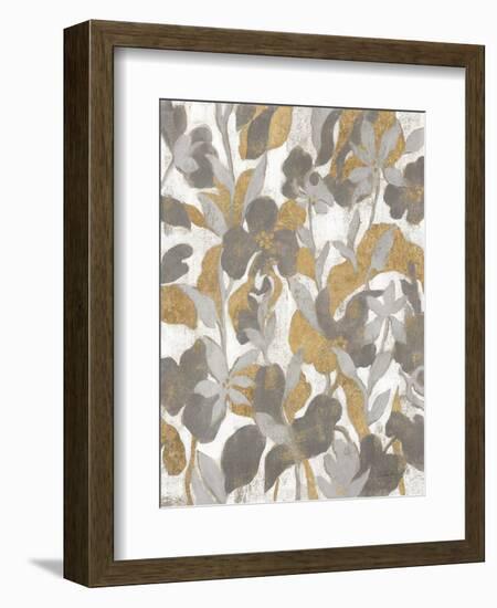Painted Tropical Screen II Gray Gold Crop-Silvia Vassileva-Framed Art Print