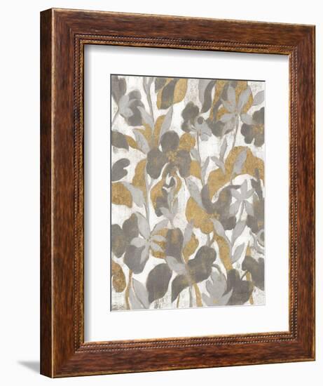 Painted Tropical Screen II Gray Gold Crop-Silvia Vassileva-Framed Art Print