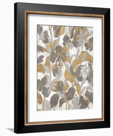 Painted Tropical Screen II Gray Gold Crop-Silvia Vassileva-Framed Art Print