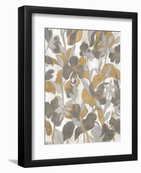 Painted Tropical Screen II Gray Gold Crop-Silvia Vassileva-Framed Art Print