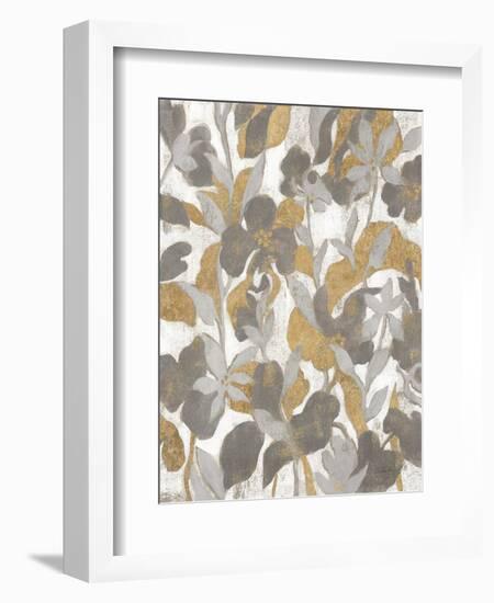 Painted Tropical Screen II Gray Gold Crop-Silvia Vassileva-Framed Art Print